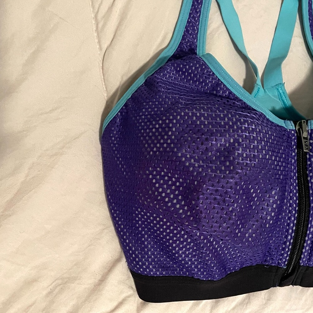 Victoria's Secret Purple and Teal Front-Zip Sports Bra - Picture 4 of 9